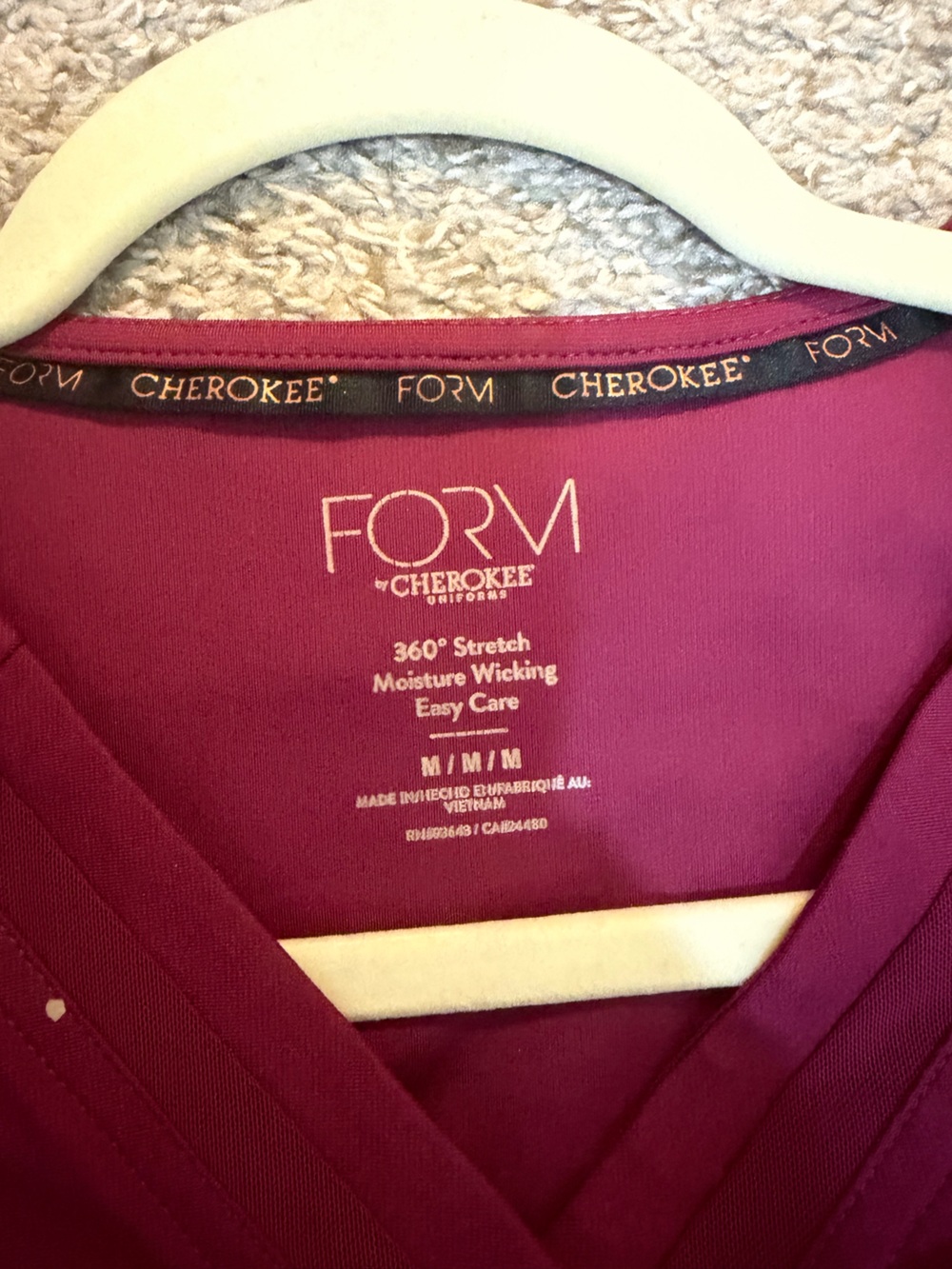Cherokee Flex Workwear Women's Scrub Set in Burgundy Plum - Picture 2 of 6